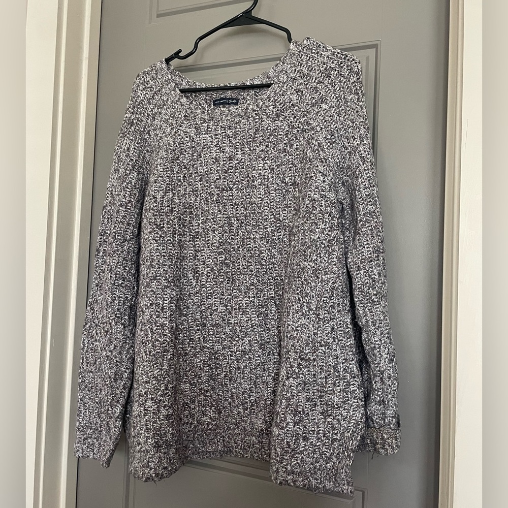 Gray & white knit sweater